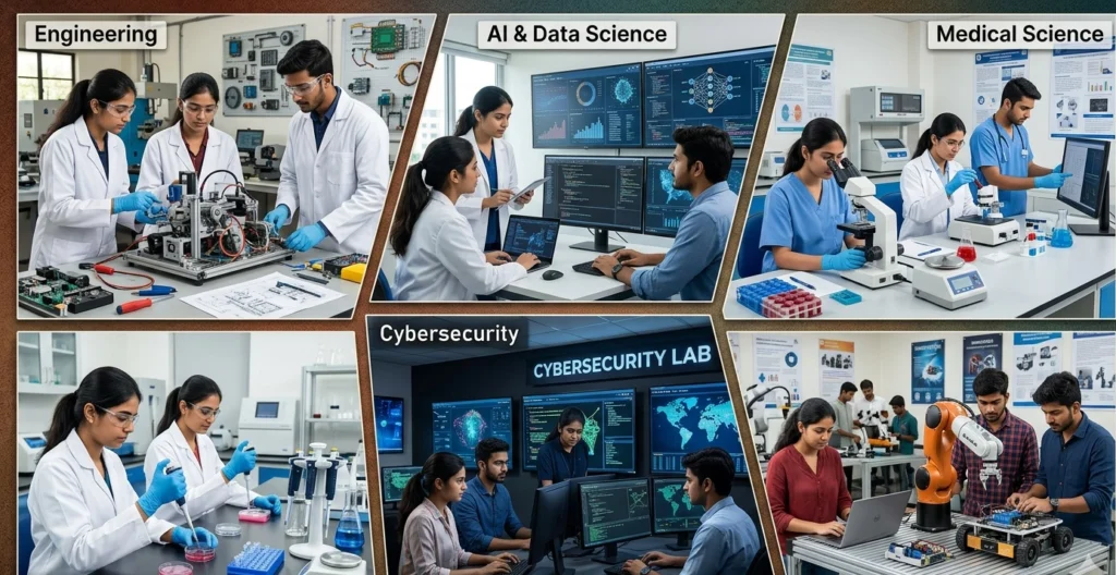 Popular science career options after 12th including engineering healthcare AI and biotechnology