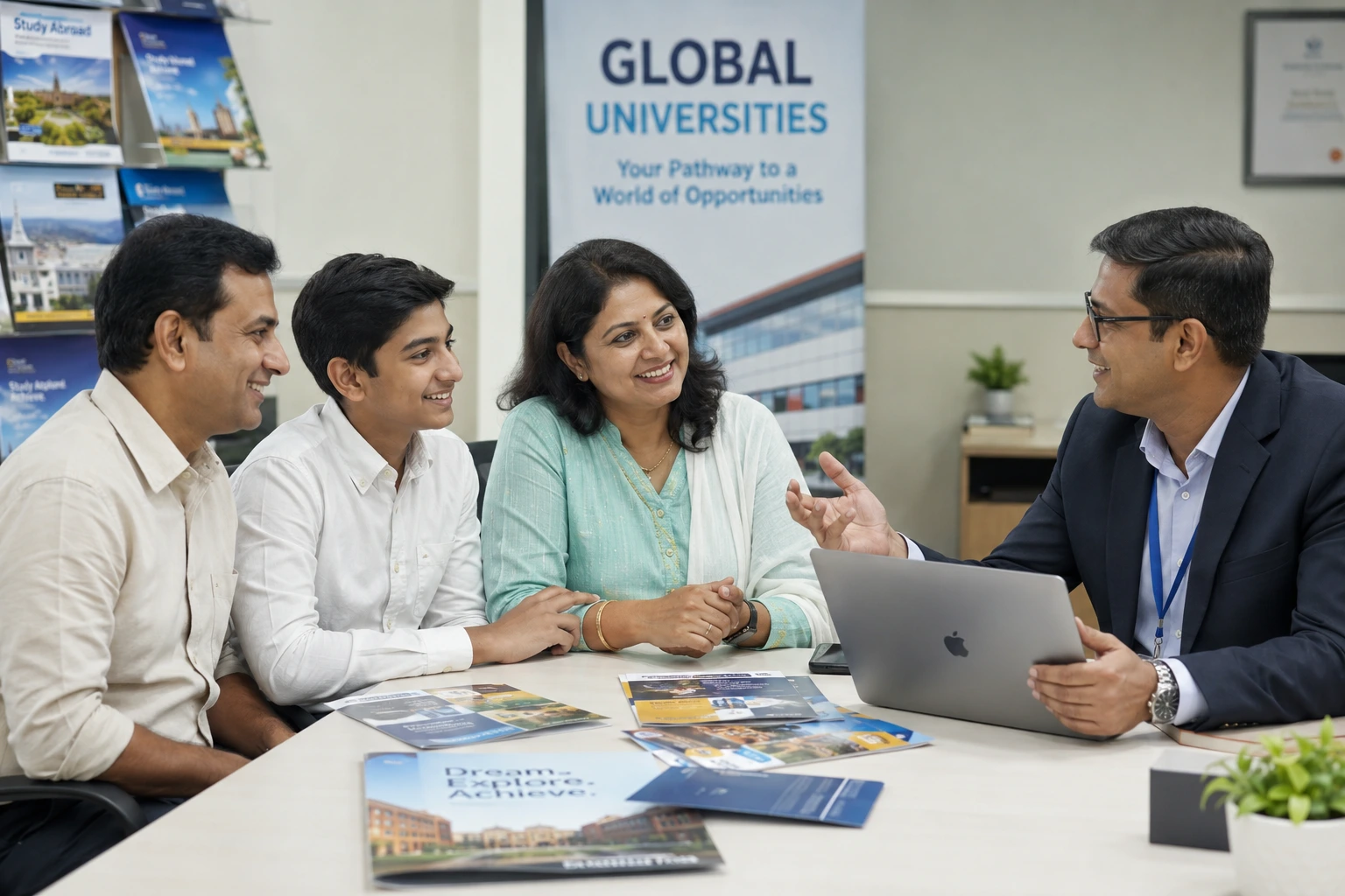 Student searching online for college admission help and career guidance in India
